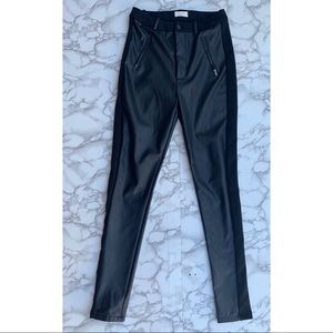 Anthropologie Black Faux Leather Pants